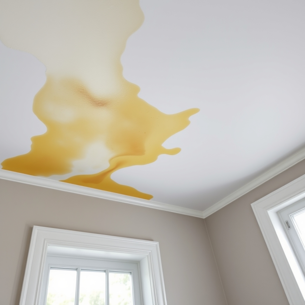 Interior water damage showing the impact of roof leaks that need professional repair